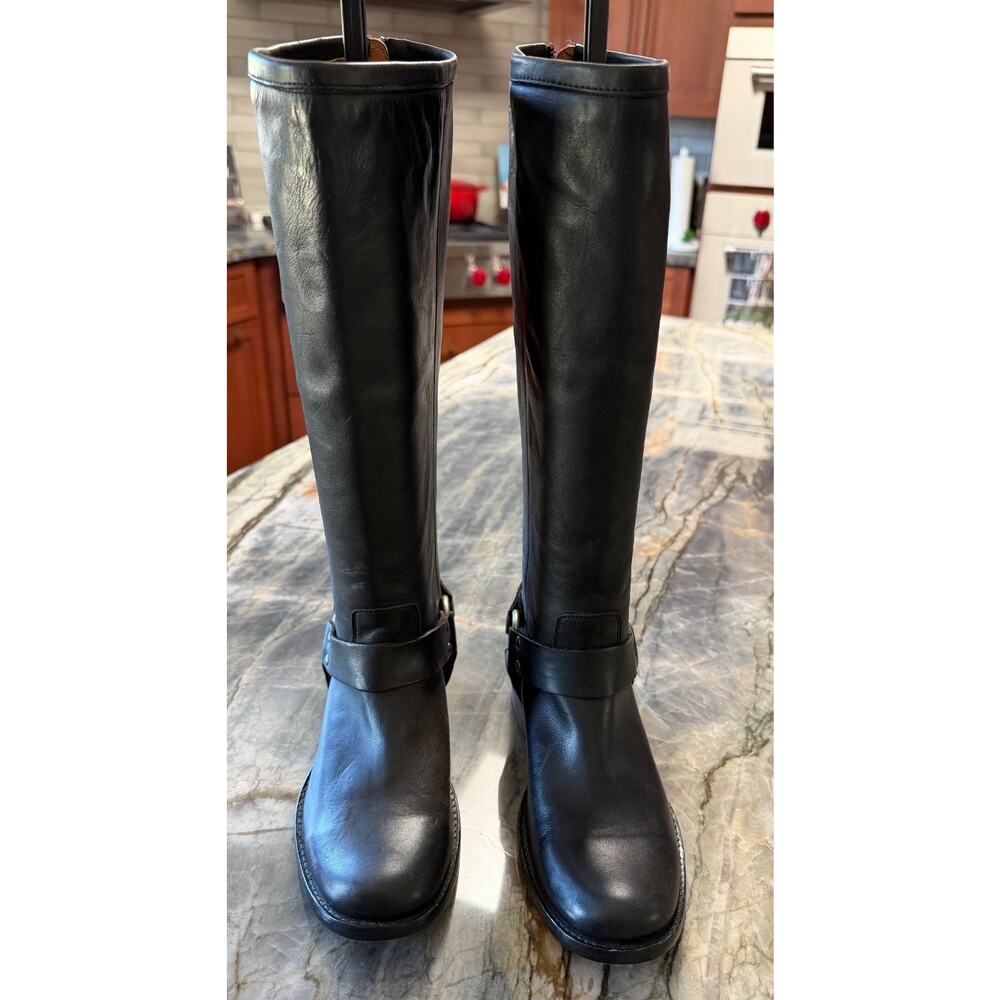 FRYE Womens Phillip Harness Tall Black Leather Riding Motorcycle Boots 6.5 B